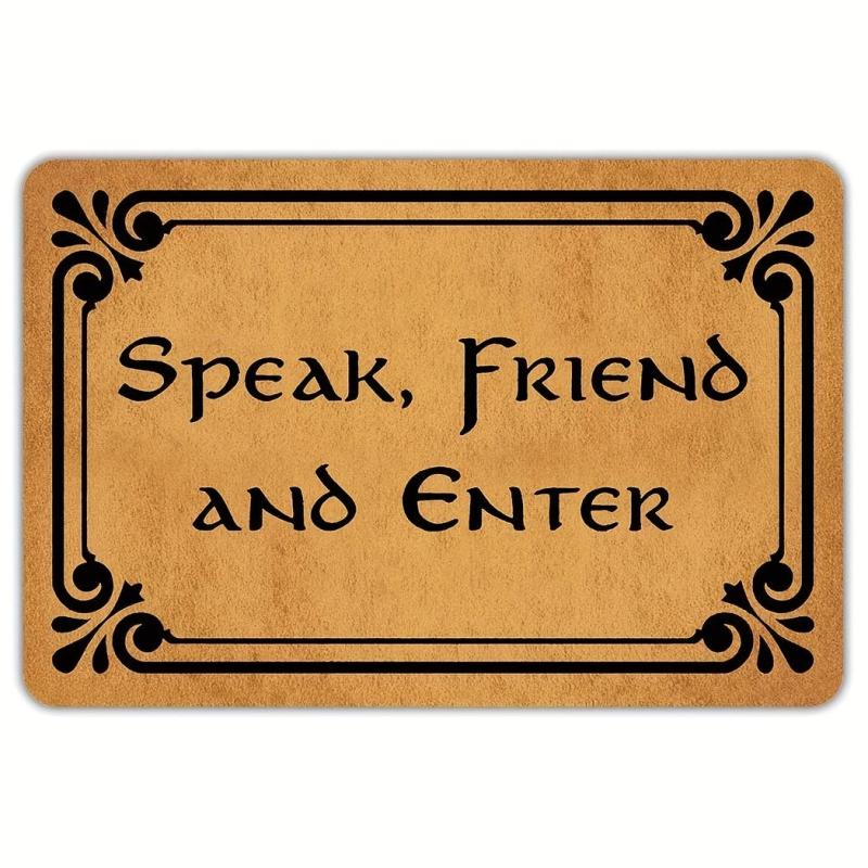 Funny Speak And Enter Welcome Mat Indoor Outdoor Rug