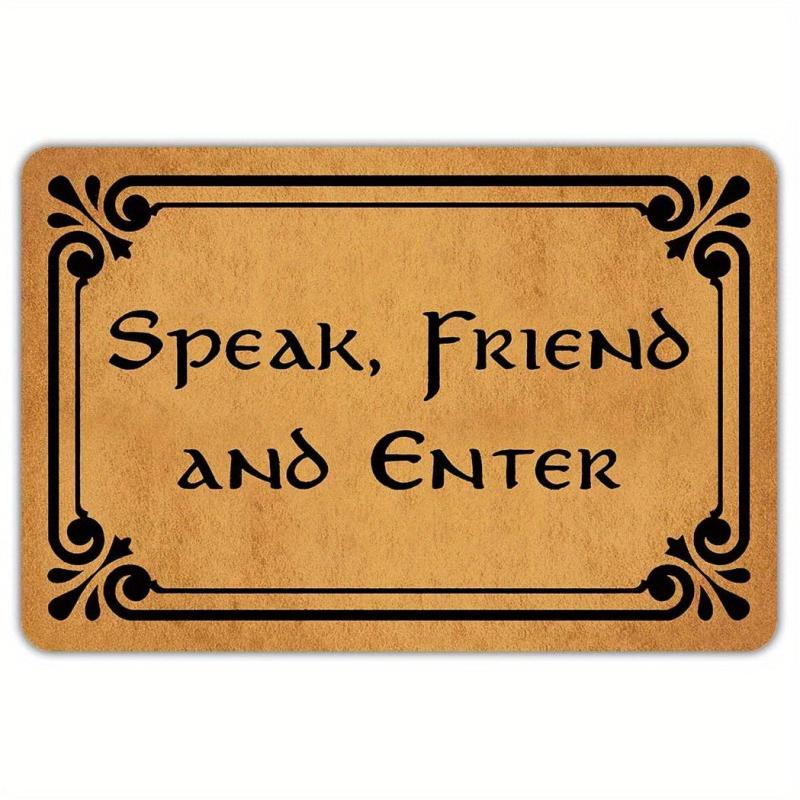 Funny Speak And Enter Welcome Mat Indoor Outdoor Rug