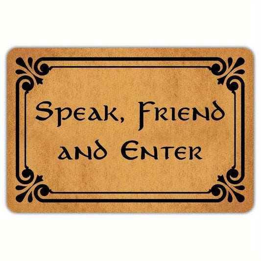 Funny Speak And Enter Welcome Mat Indoor Outdoor Rug