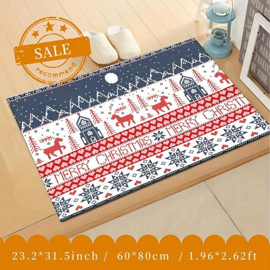 Washable Christmas Runner Carpet Non Slip for Corridors Living Rooms Kitchens