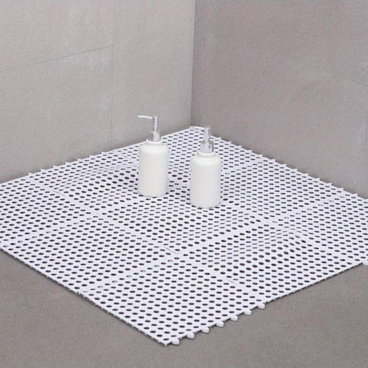 Non Slip Shower Stall Mat with Drain Holes - Durable Plastic Carpet