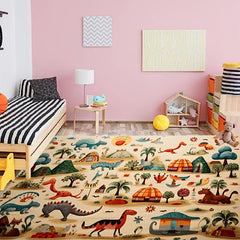 Non Slip Dinosaur Park Carpet for Kids Early Educational Floor Mat