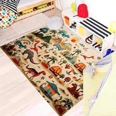 Non Slip Dinosaur Park Carpet for Kids Early Educational Floor Mat