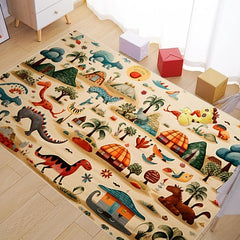 Non Slip Dinosaur Park Carpet for Kids Early Educational Floor Mat