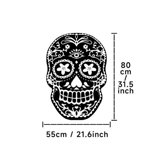 Fluffy Skull Carpet Living Room Halloween Skeleton Plush Rug