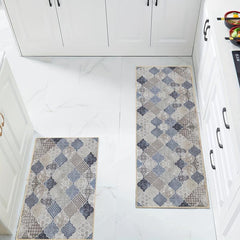 Non Slip Geometric Moroccan Kitchen Rugs Machine Washable Doormat