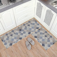 Non Slip Geometric Moroccan Kitchen Rugs Machine Washable Doormat