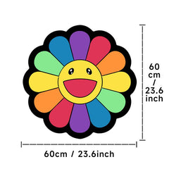 Daisy Flower Shaped Rainbow Nonslip Area Rug for Home Decor