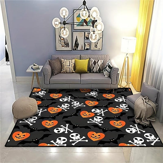 Halloween Skull Print Area Rug for Boys Girls Room