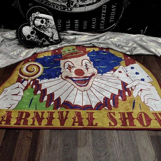 Clown Rug Halloween Gothic Dark Style Non-slip Polyester Area Entrance Mat