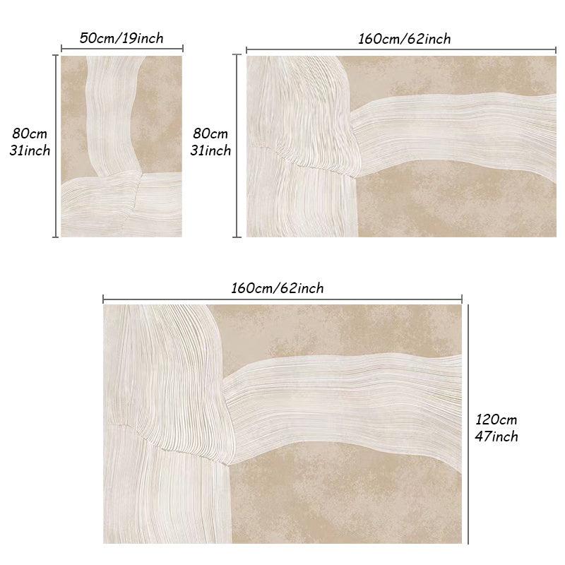Modern Soft Area Rug for Living Room - Abstract Lines Fluffy Mat