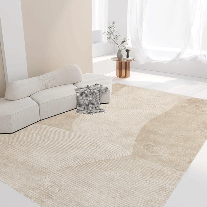 Modern Soft Area Rug for Living Room - Abstract Lines Fluffy Mat