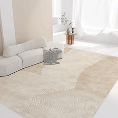 Modern Soft Area Rug for Living Room - Abstract Lines Fluffy Mat