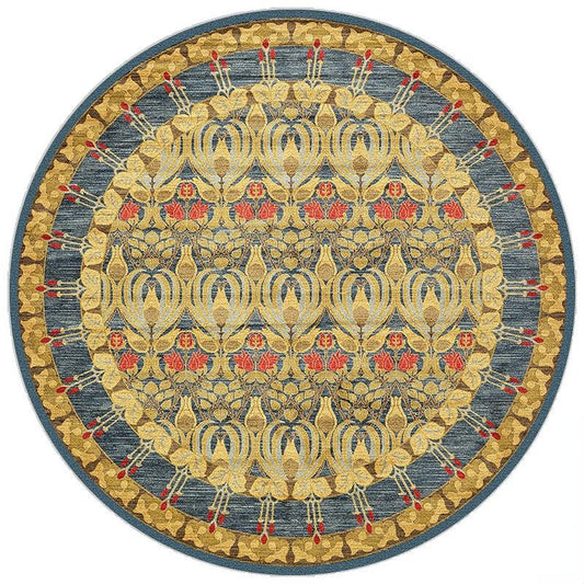 American Retro Round Carpet for Living Room Decor