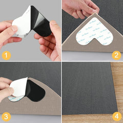16pcs Non Slip Rug Pads Keep Carpets Secure on Hardwood & Tile Floors