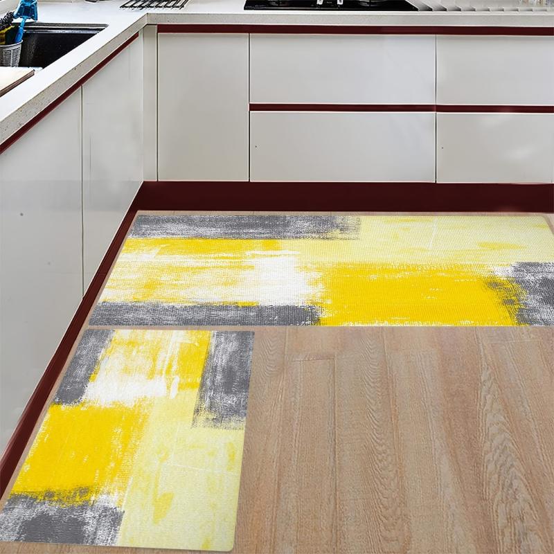 Yellow Kitchen Mat Anti Slip Absorbent Bath Mat
