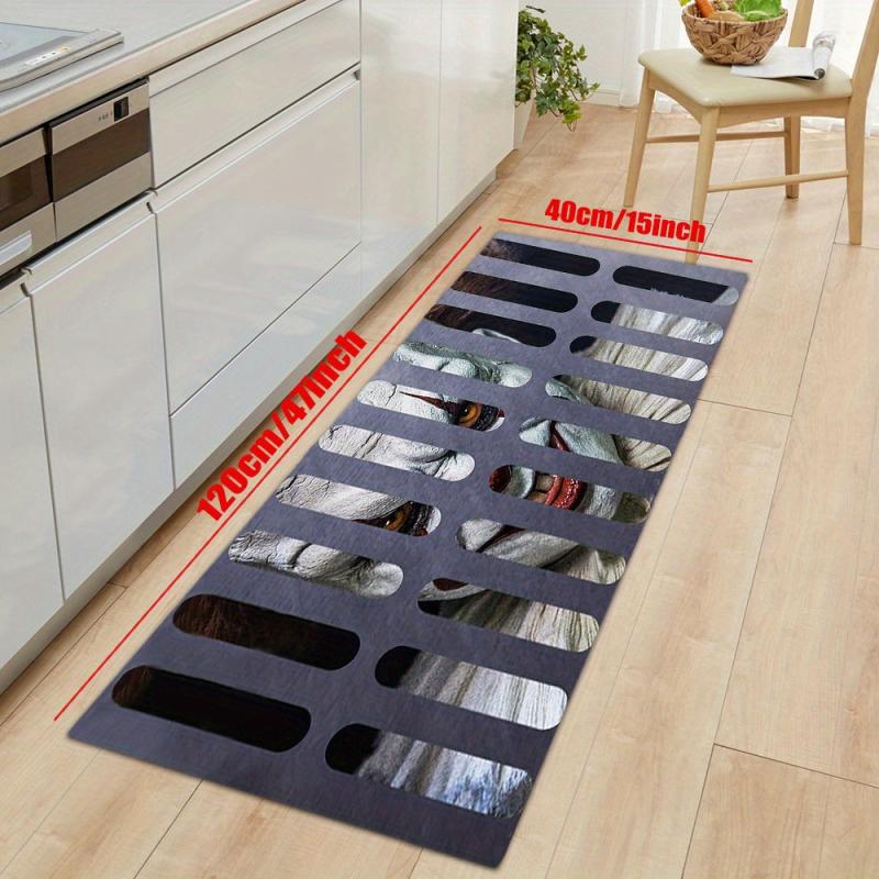 3D Illusion Clown Trap Horror Door Mat Non slip Floor Carpet