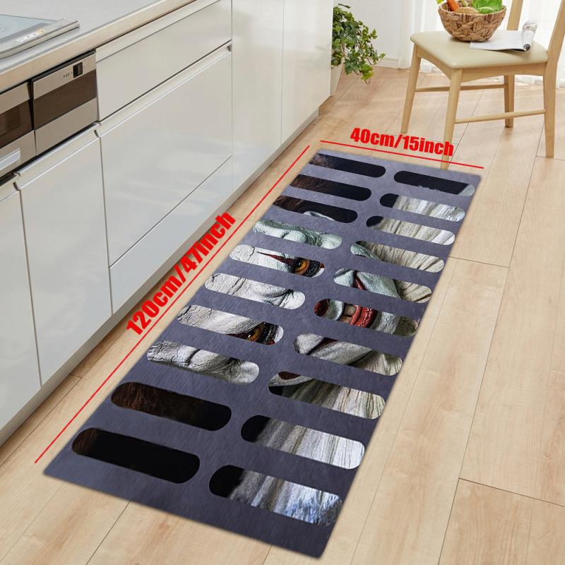 3D Illusion Clown Trap Horror Door Mat Non slip Floor Carpet