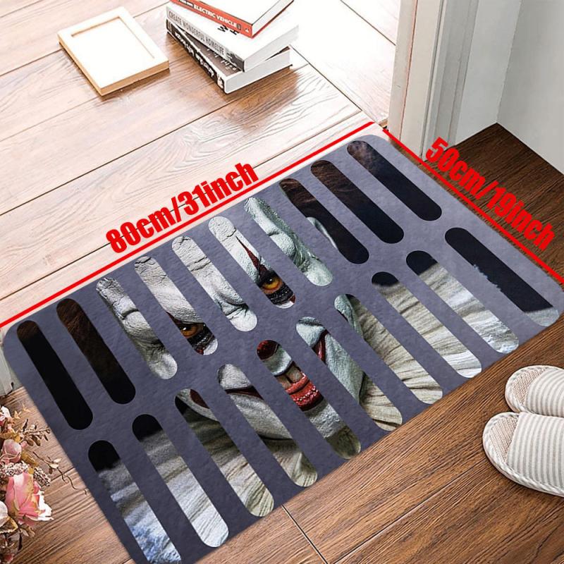 3D Illusion Clown Trap Horror Door Mat Non slip Floor Carpet