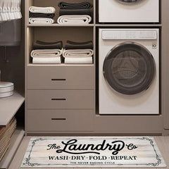 Letter Print Laundry Room Floor Mat Soft Waterproof Bath Rug