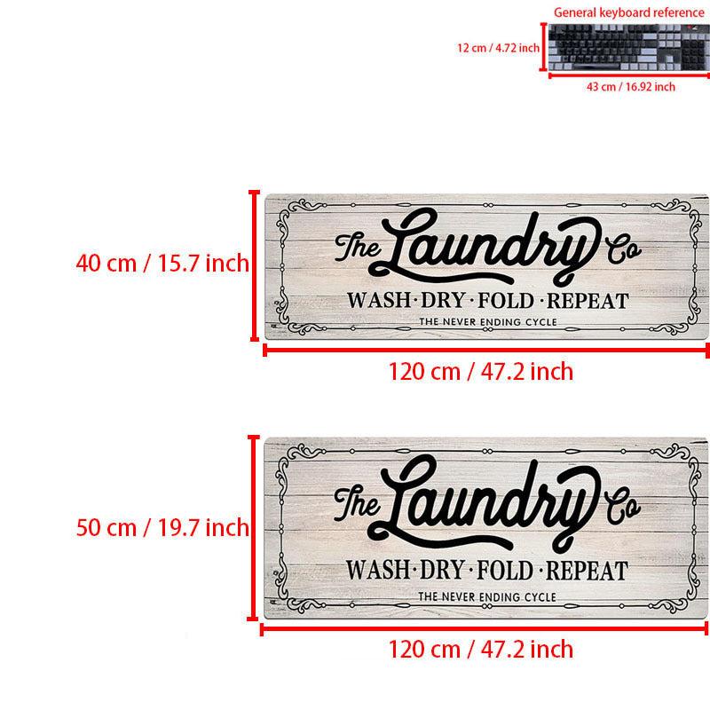 Letter Print Laundry Room Floor Mat Soft Waterproof Bath Rug