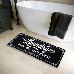 Letter Print Laundry Room Floor Mat Soft Waterproof Bath Rug