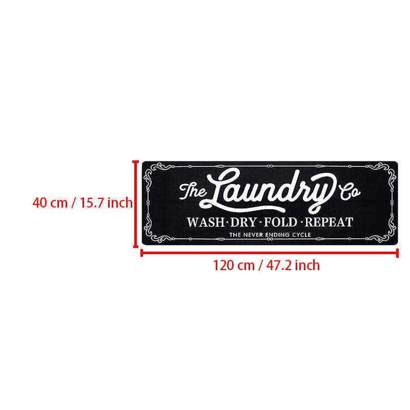 Letter Print Laundry Room Floor Mat Soft Waterproof Bath Rug