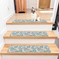 Woven Floral Print Stair Mat Non slip Carpet Indoor Stair Rug