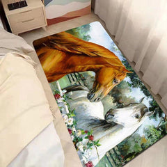 Horse Print Floor Mat Non Slip Absorbent Rug for Home Decor