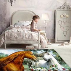 Horse Print Floor Mat Non Slip Absorbent Rug for Home Decor