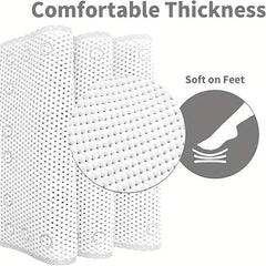 Shower Stall Mat with Drain Holes, Suction Cups, Machine Washable