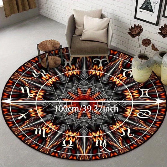 Twelve Constellations Circular Carpet Floor Mat Net Red Household Decor