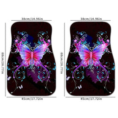 2pcs Butterfly Car Floor Mat, Anti-Slip & Durable Rubber Car Mat
