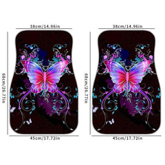 2pcs Butterfly Car Floor Mat, Anti-Slip & Durable Rubber Car Mat