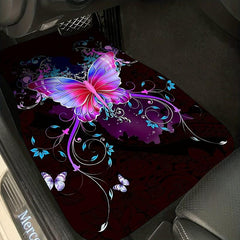2pcs Butterfly Car Floor Mat, Anti-Slip & Durable Rubber Car Mat