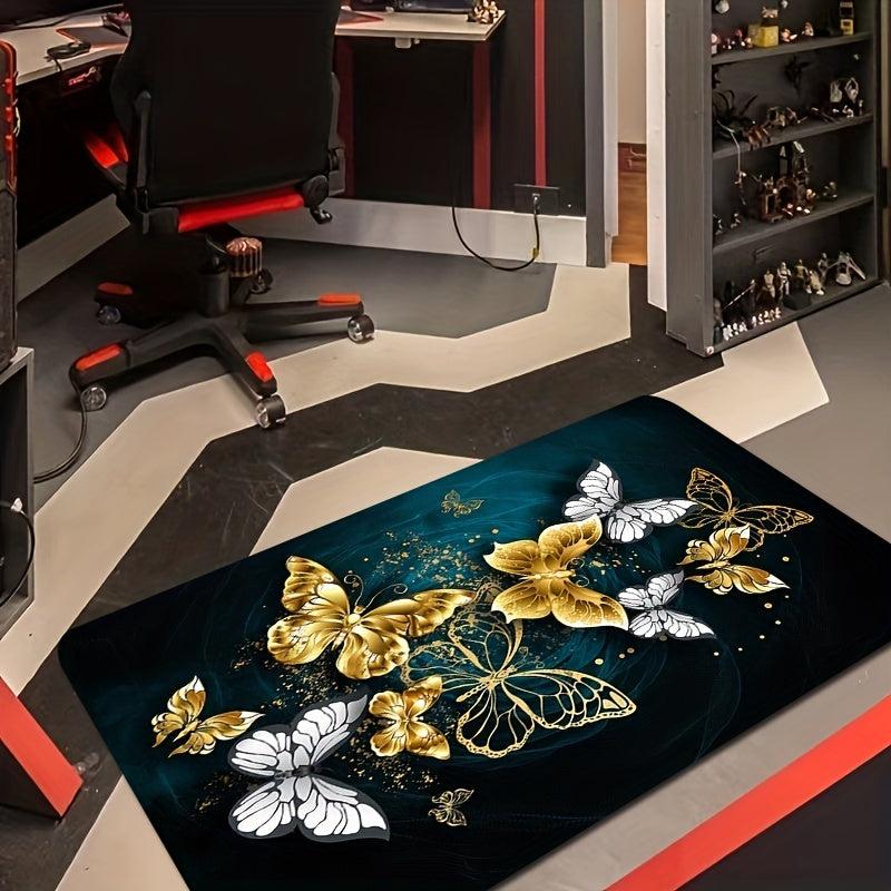 Non Slip Butterfly Print Rug for Home Decor