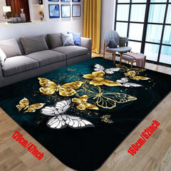 Non Slip Butterfly Print Rug for Home Decor