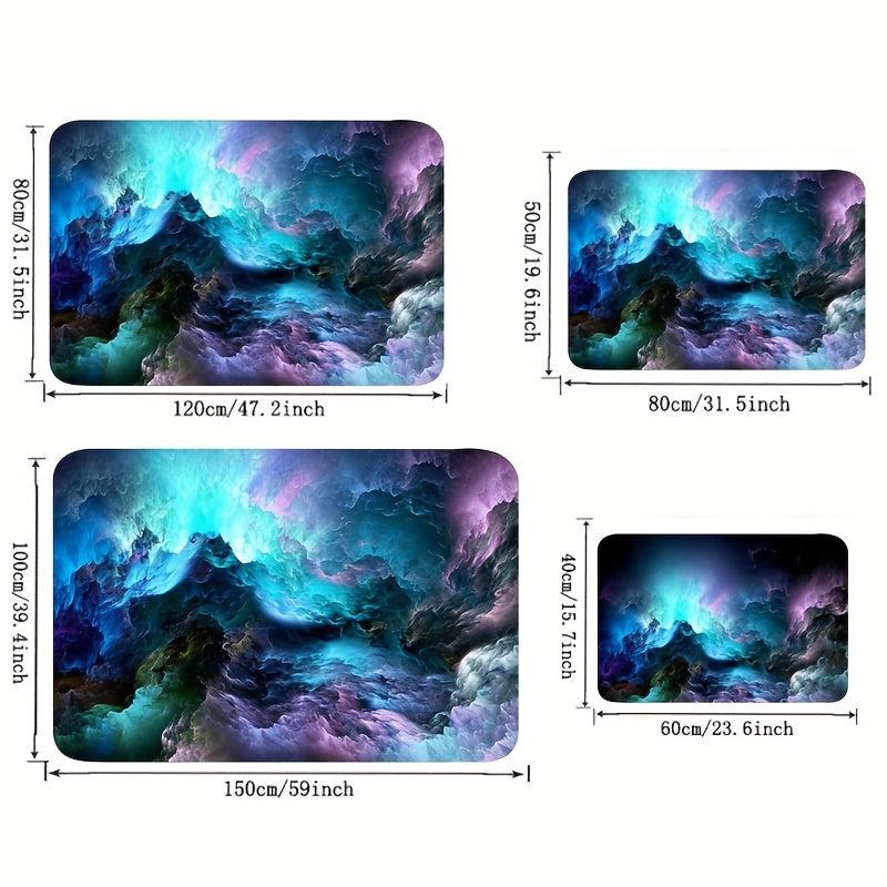 3D Illusion Galaxy Sea Of Clouds Flannel Area Rug