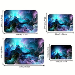 3D Illusion Galaxy Sea Of Clouds Flannel Area Rug