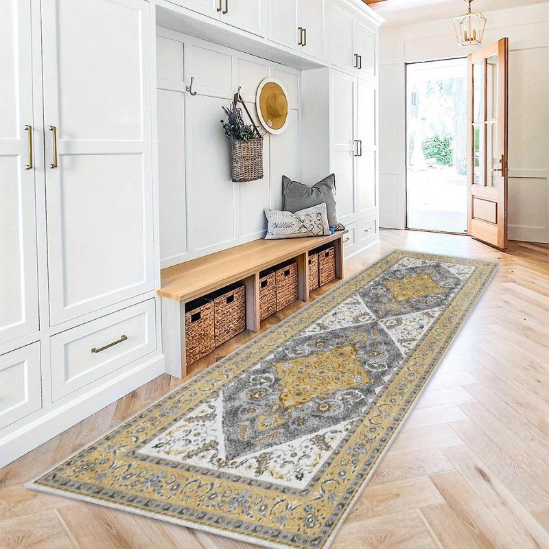 Vintage Persian Runner Rug for Laundry Room Hallway Stairs