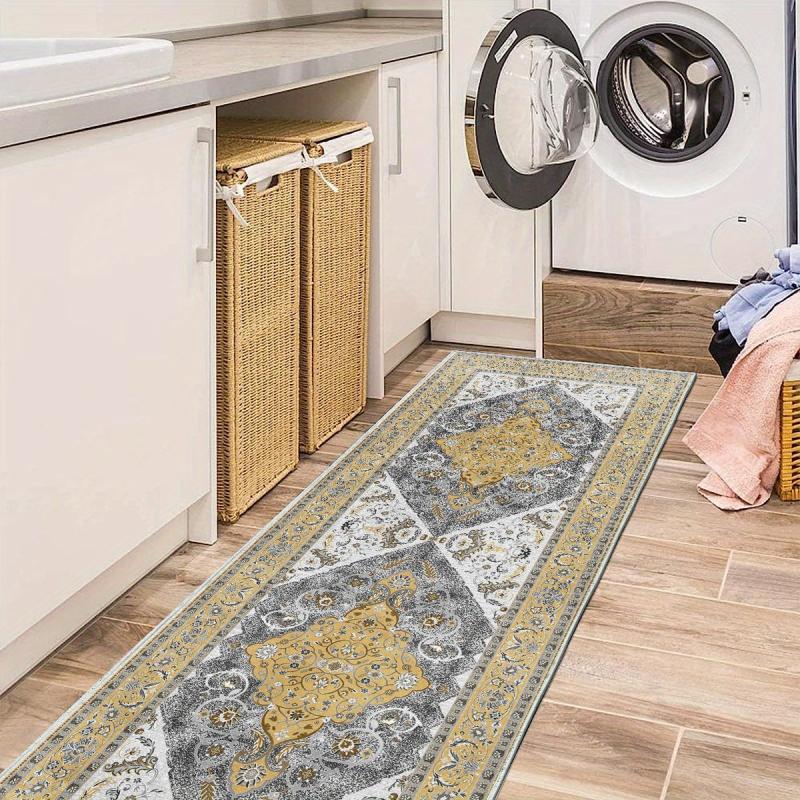 Vintage Persian Runner Rug for Laundry Room Hallway Stairs