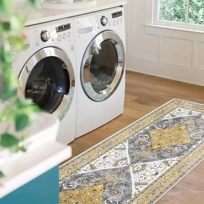 Vintage Persian Runner Rug for Laundry Room Hallway Stairs