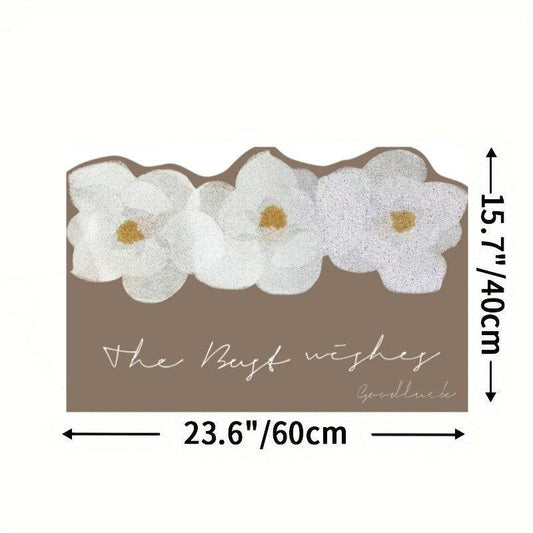 1pc Floral Indoor Door Mat Irregular Entrance Mat Outdoor Mat