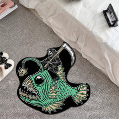 Thick Creative Grim Reaper Fish Carpet for Halloween Home Decor