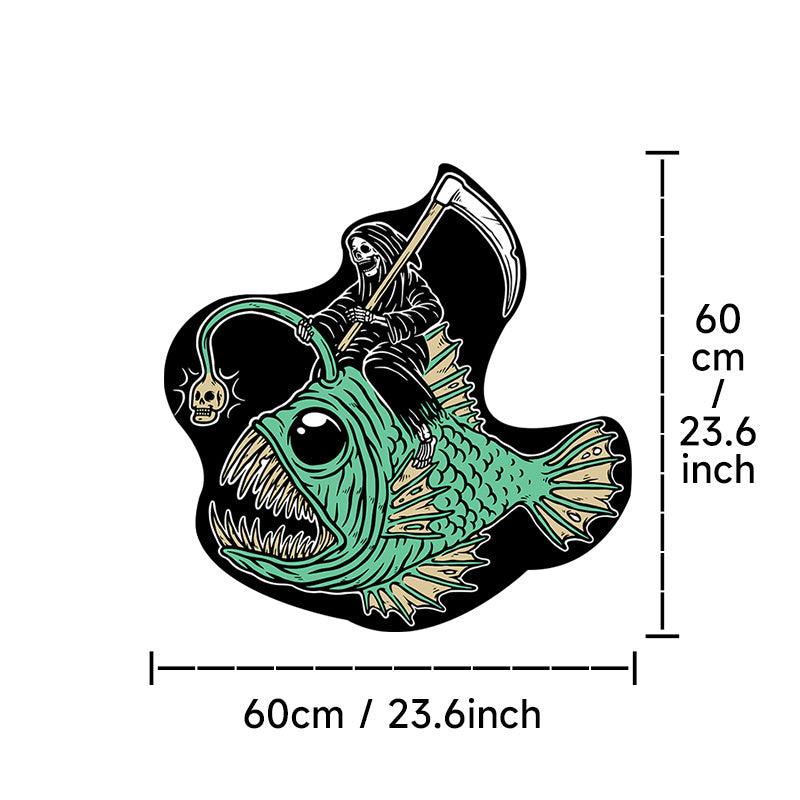 Thick Creative Grim Reaper Fish Carpet for Halloween Home Decor
