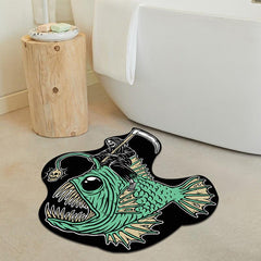 Thick Creative Grim Reaper Fish Carpet for Halloween Home Decor