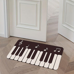 Grey Piano Keys Kitchen Mat Non Slip Washable Area Rug 15.7x23.6in