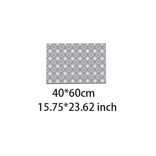Geometric Pattern Soft Bath Rug Machine Washable Absorbent Mat