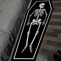 Golden Velvet Skull Satan Tattoo Area Rug Gothic Themed Mat