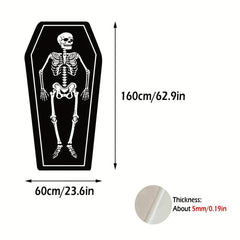 Golden Velvet Skull Satan Tattoo Area Rug Gothic Themed Mat
